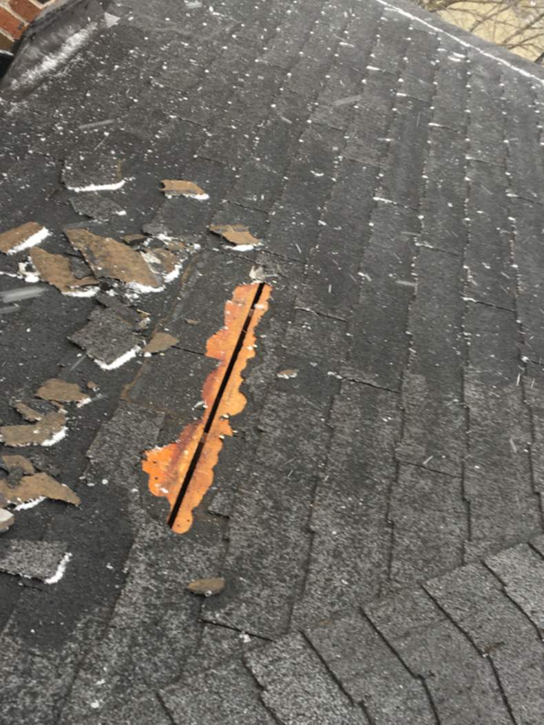 Dommages sévères aux bardeaux